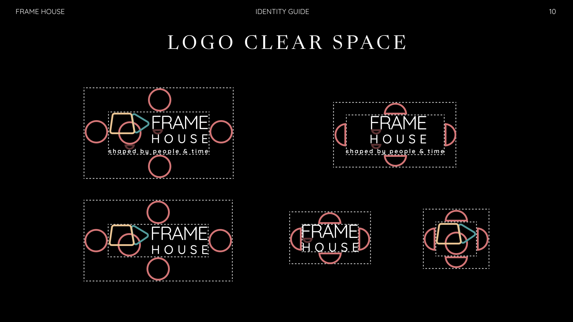 Frame House logo clear space guidelines