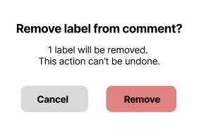 Remove label from comment dialog