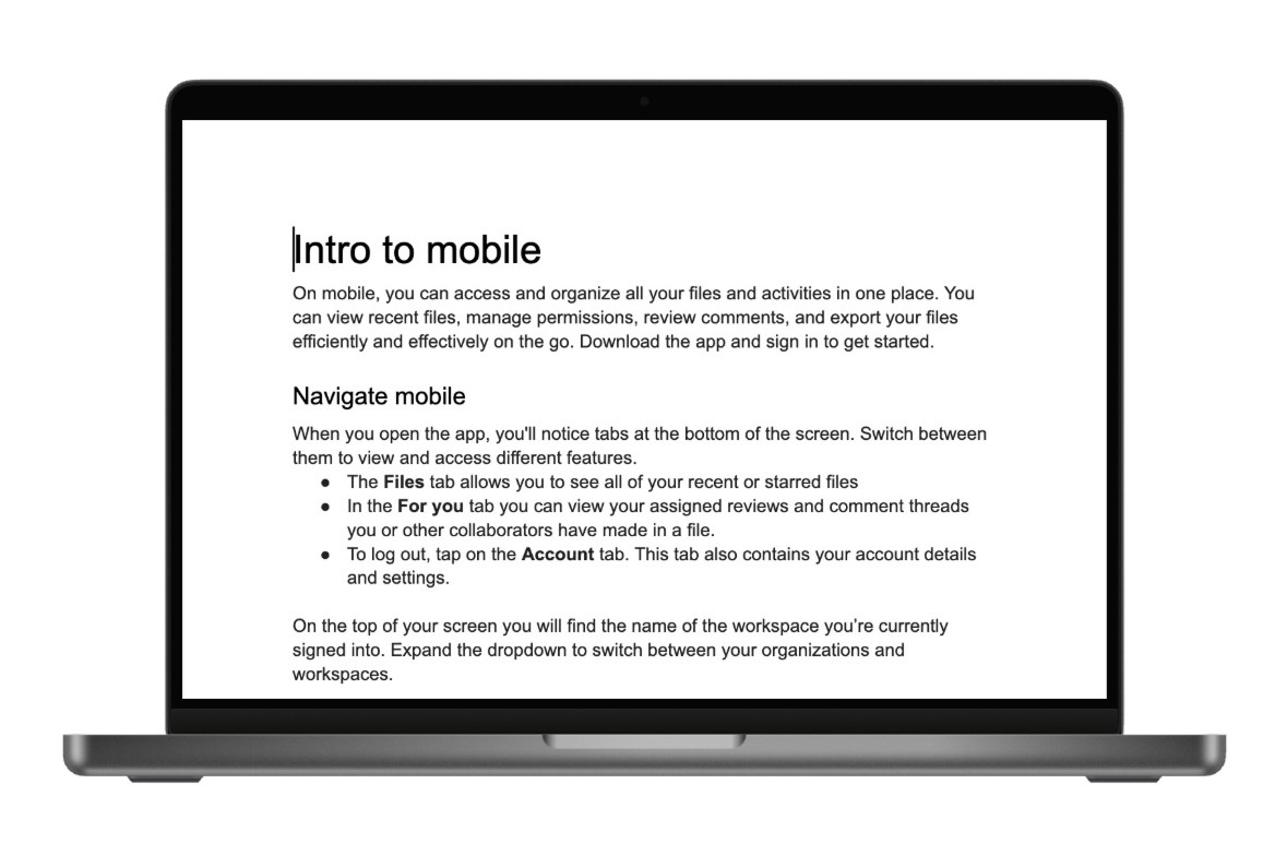 Workiva intro to mobile doc