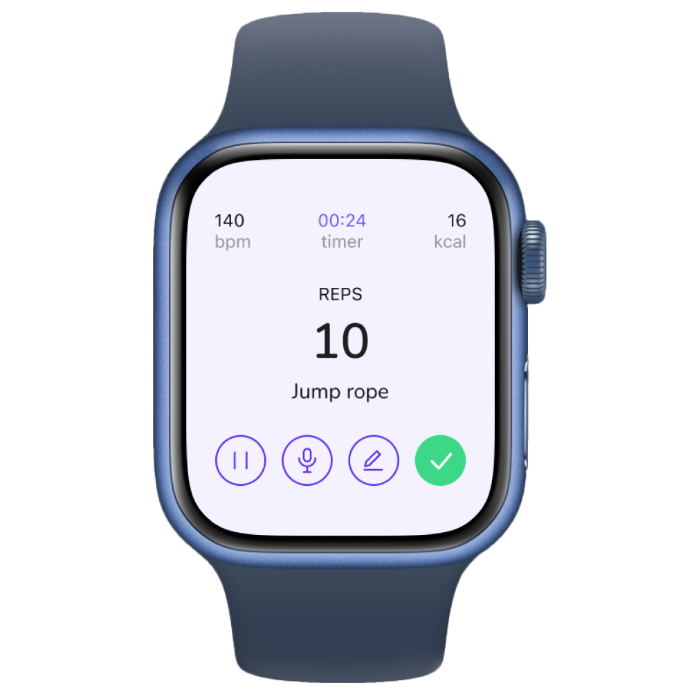 Live rep tracking on Apple Watch