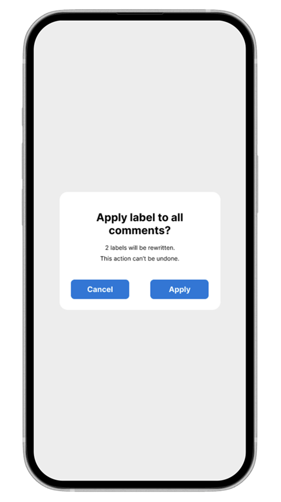 After — confirmation dialog