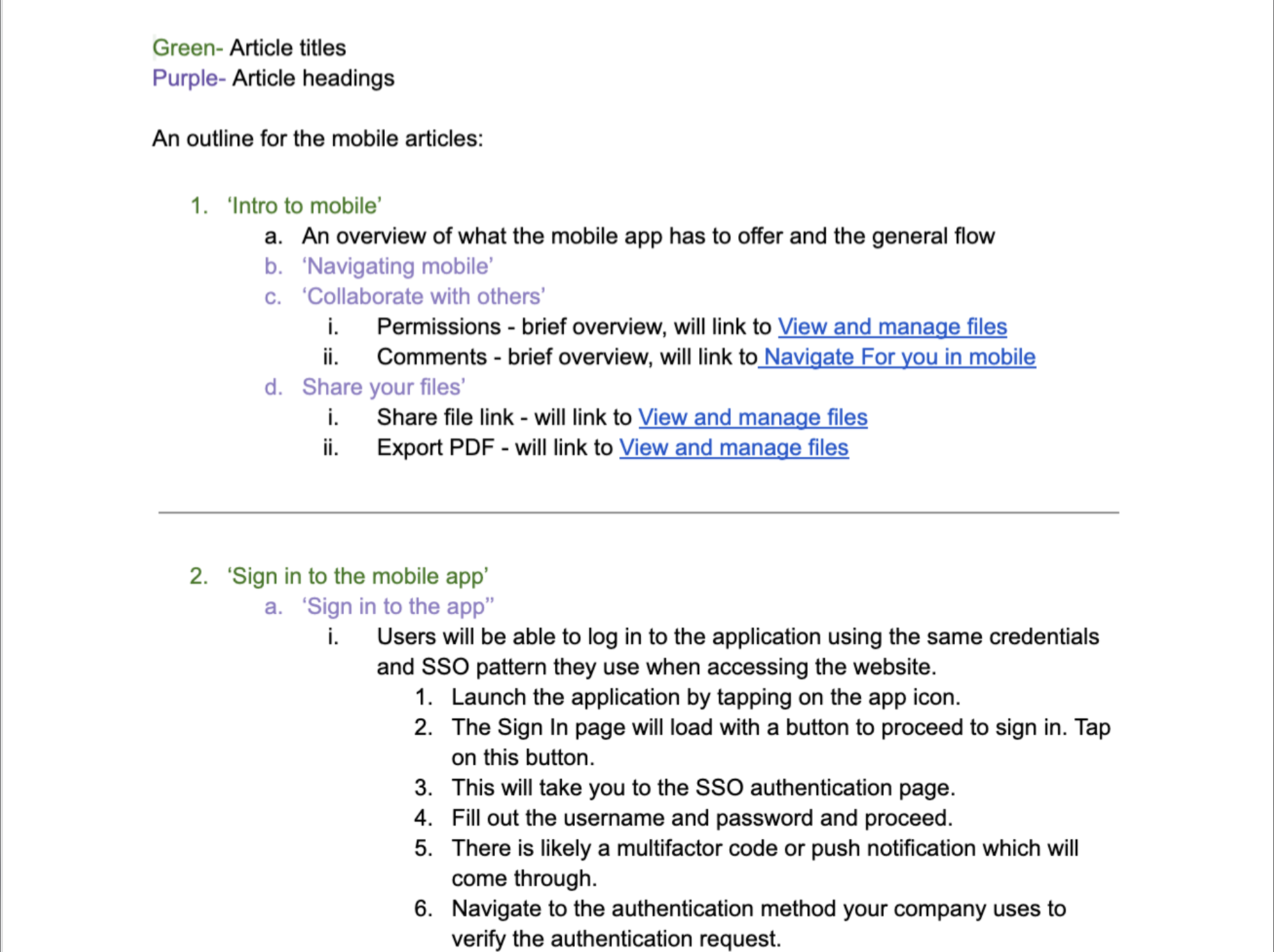 Workiva document outline